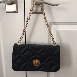 Eric Javits black leather clutch